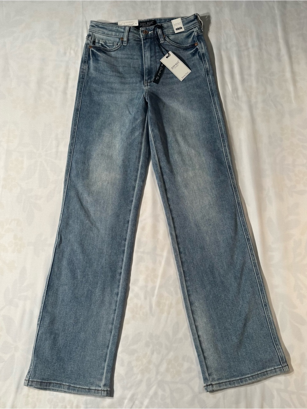 Judy Blue Mid-Rise Light Blue Flared Wide Leg Jeans